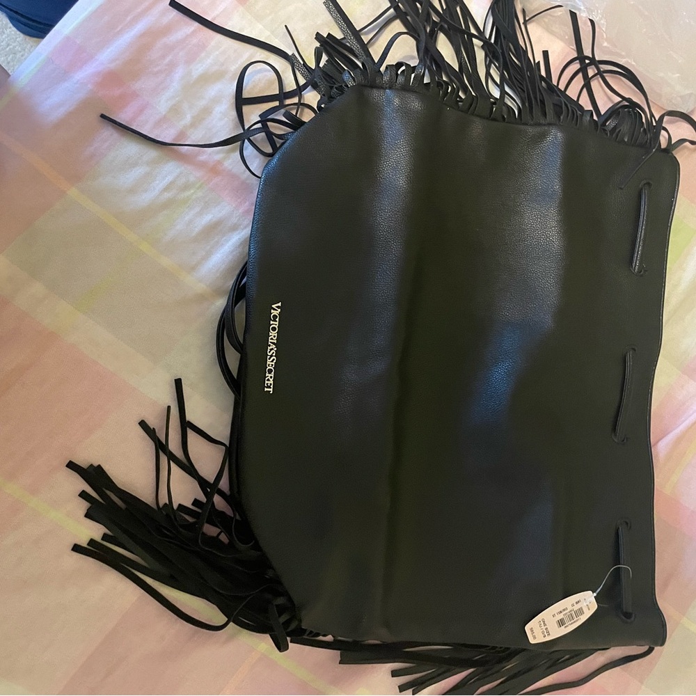 Victoria's Secret Black Fringe Shoulder Bag